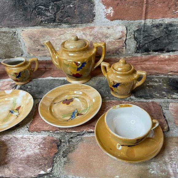 Vintage Mini Glass Play Tea Set Bundle - Picture 4 of 7